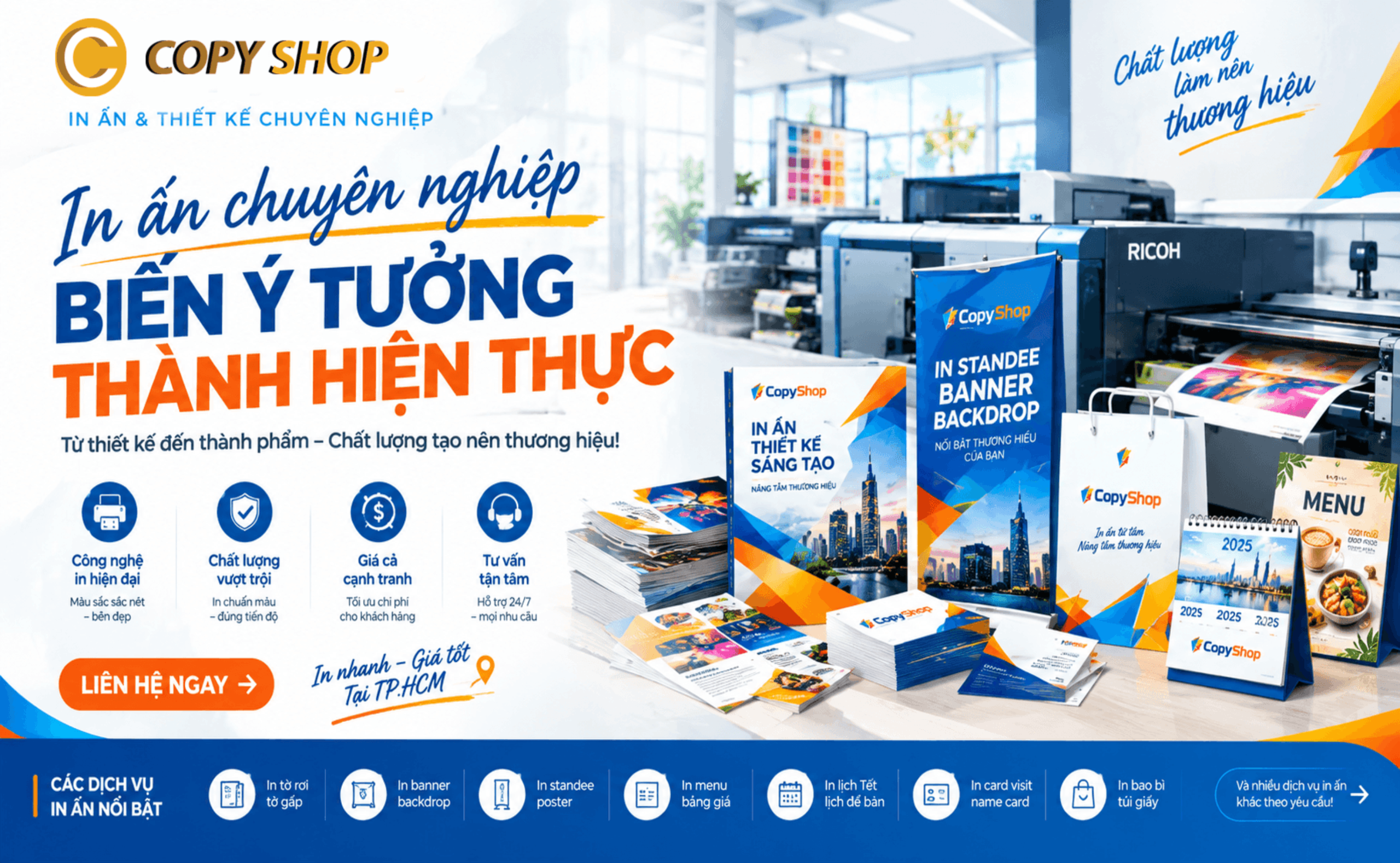 Xưởng in Copy Shop cung cấp dịch vụ in ấn và thiết kế chuyên nghiệp tại TPHCM