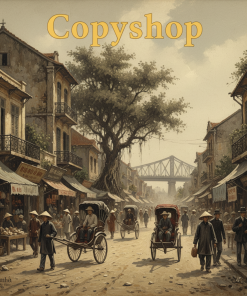 Top 5 Tranh Vintage Phố Cổ Đẹp 1 tranh-treo-tuong-quan-cafe-dep