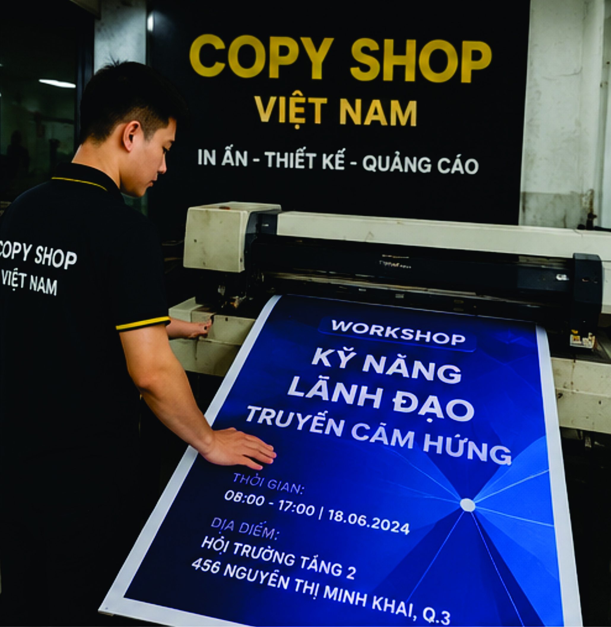 Mẫu standee workshop hoàn thiện dùng cho hội thảo và chương trình đào tạo