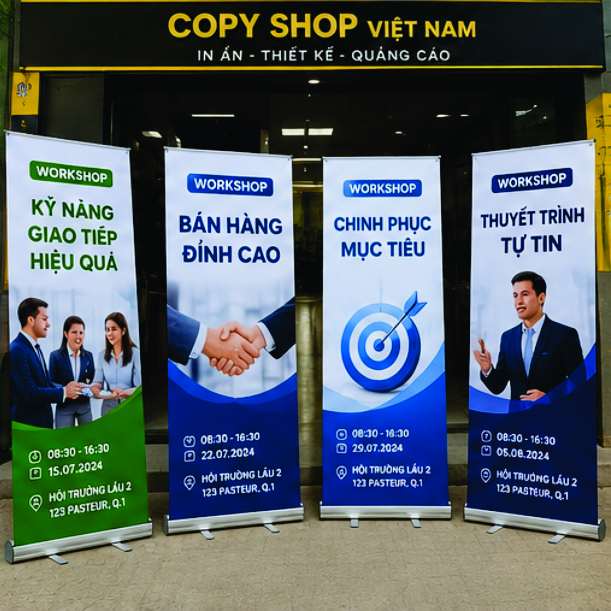 in standee workshop 1 Standee workshop đặt tại khu vực check in sự kiện doanh nghiệp