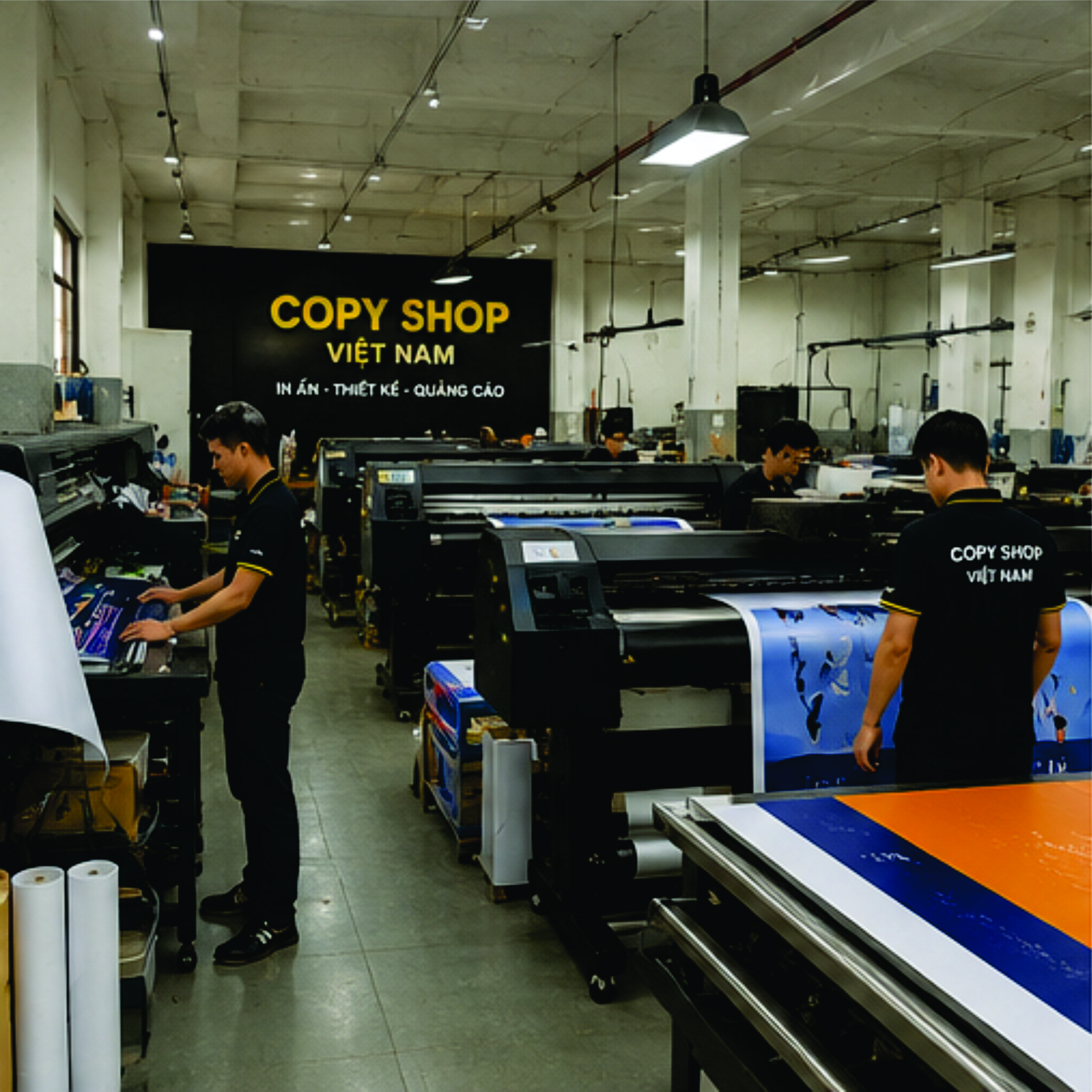 Xưởng in Copy Shop Việt Nam sản xuất standee workshop số lượng lớn