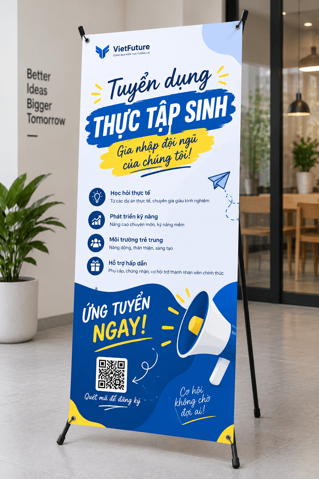 Mẫu standee chân X đẹp, hiện đại