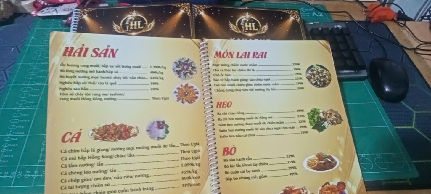 In Menu Nhựa Cứng