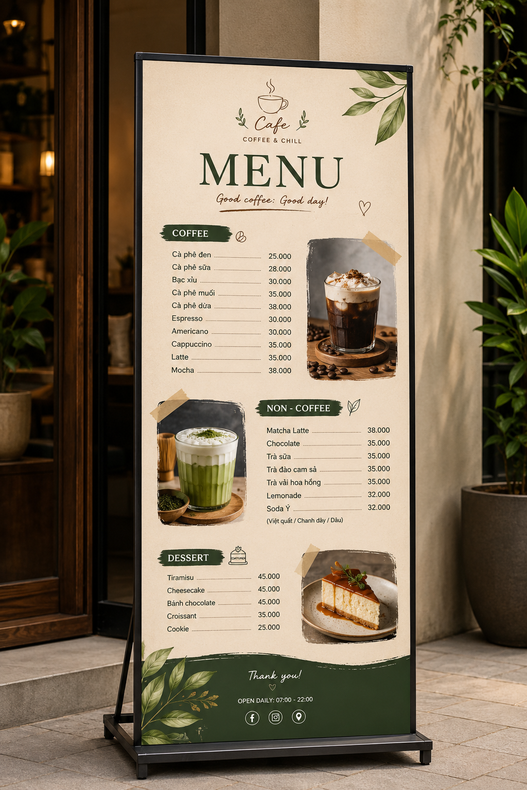 In Standee Quán Cafe