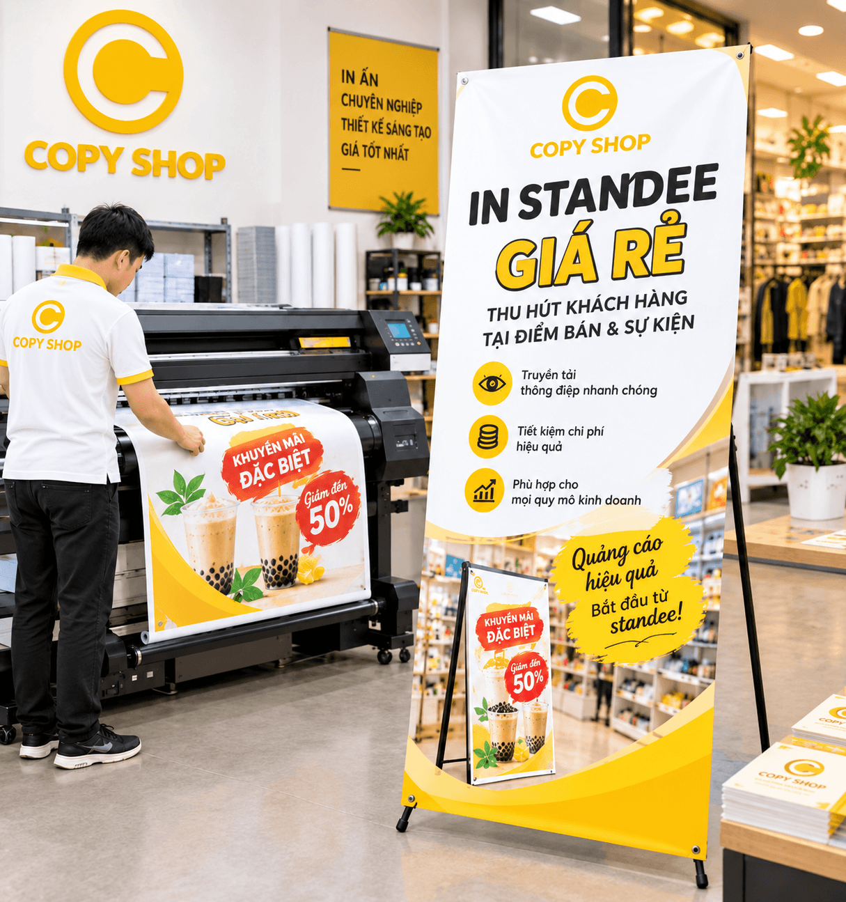 Dịch vụ in standee giá tốt, chất lượng dành cho doanh nghiệp.