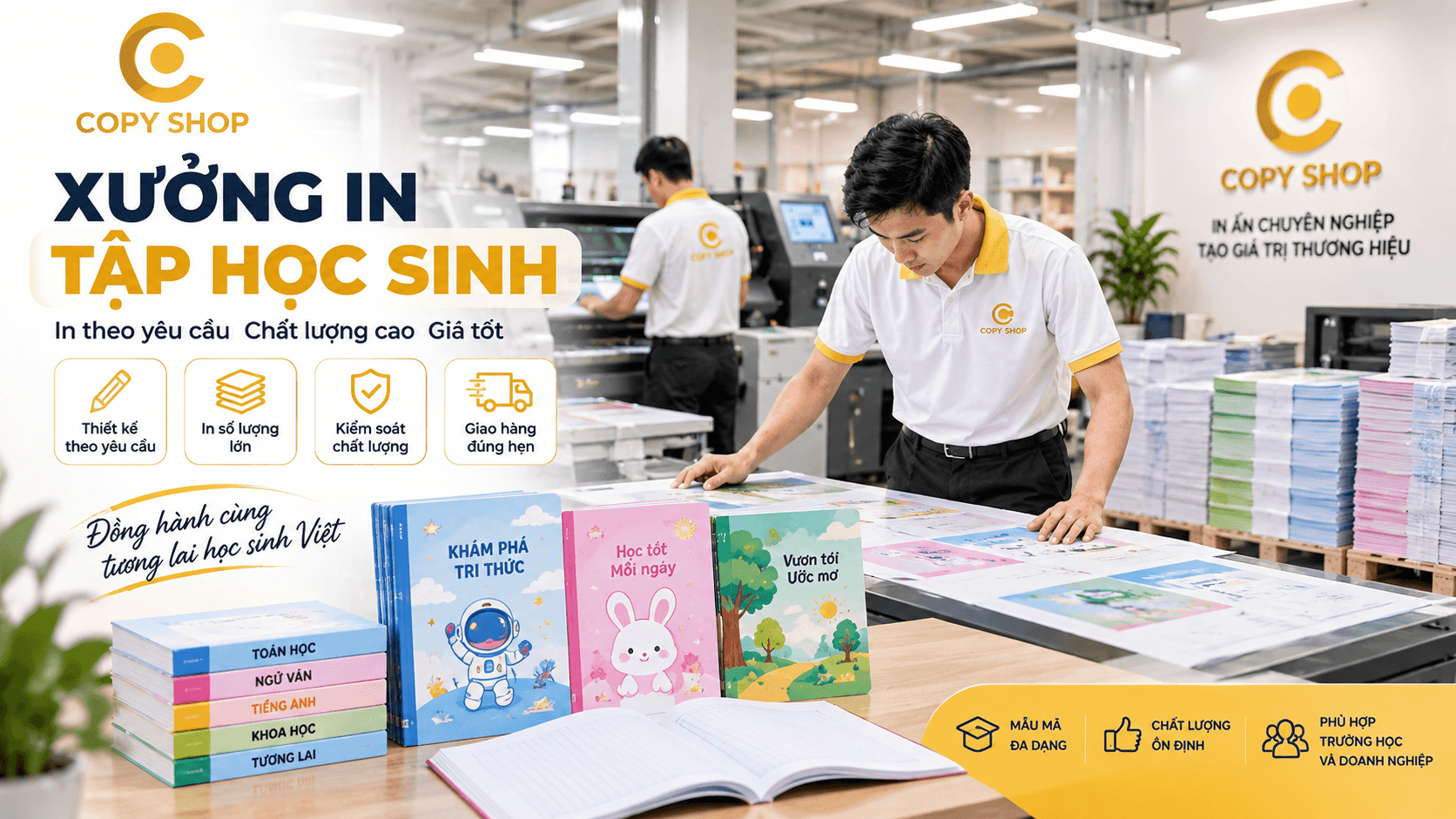 Xưởng in tập học sinh theo yêu cầu tại Copy Shop